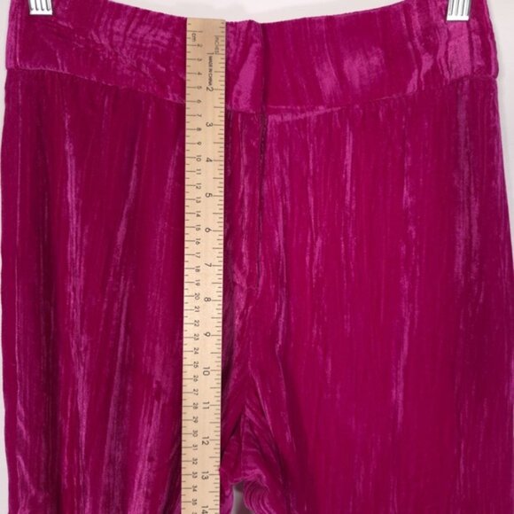 NASTY GAL Women's Crushed Velvet High Waisted Wide Leg Flare Pants Pink Size‎ 4 - Picture 7 of 16